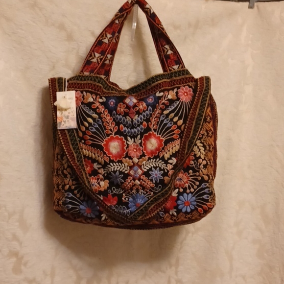 Johnny Was Handbags - Johnny Was linen bag.